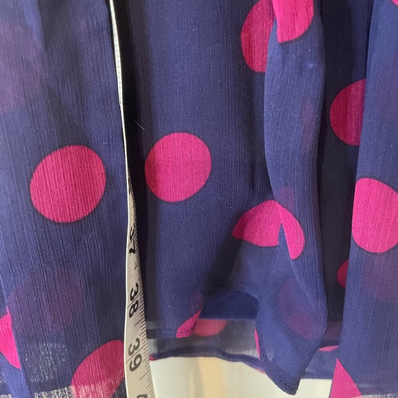 J.B.S. Navy and Pink Polka Dot Midi Dress - Picture 6 of 6